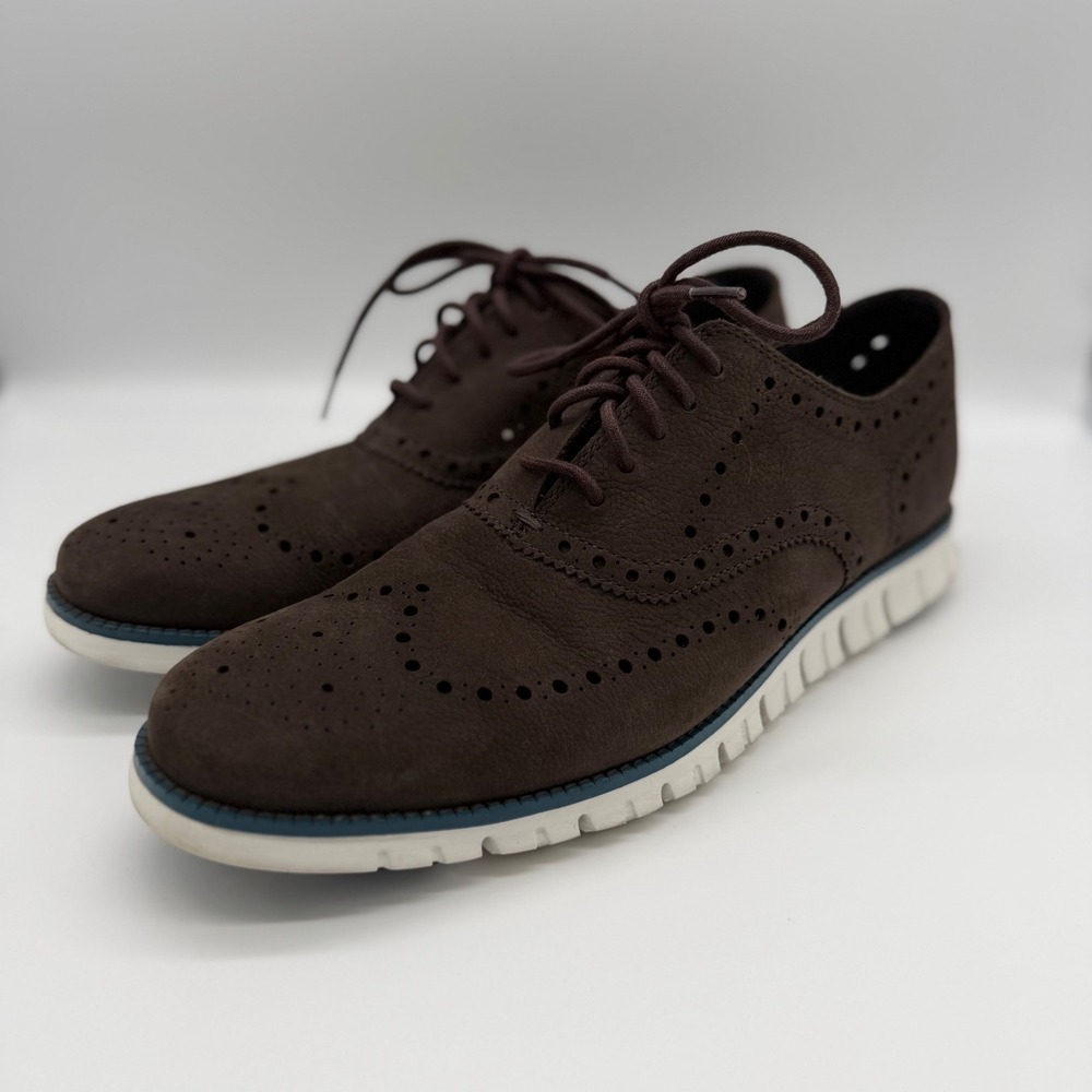 Cole Haan‎ Zerogrand Wingtip Oxford Brown Suede C29769 Lightweight Mens 11.5 M